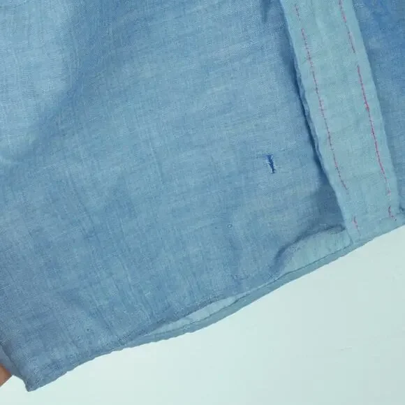 Vintage 70s Embroidered Shirt XS S Mushroom Western THRASHED Hippy Farmer - Picture 7 of 10